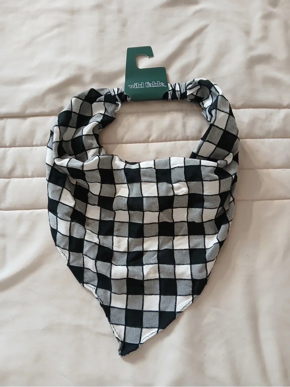 wild fable Black & White Gingham Headscarf
